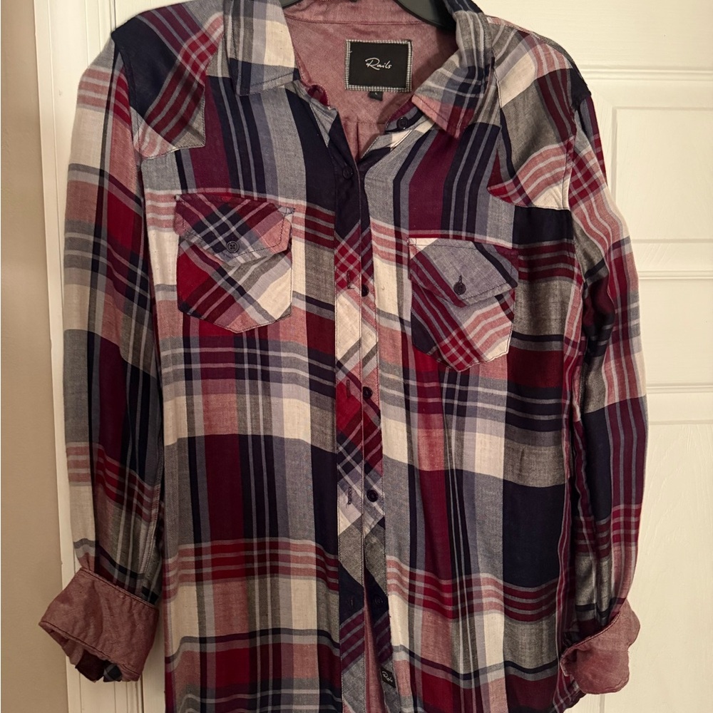 Rails Burgundy and Navy Plaid Shirt